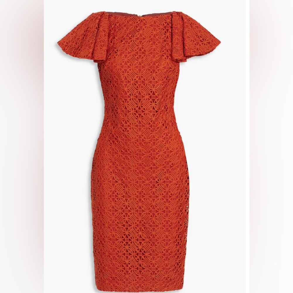 BADGLEY MISCHKA Ruffled crocheted dress